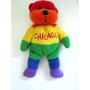 Vintage Teddy Bear "Chicago" - Pride Colors - Rainbow Colors  - 8" Lovey Bear